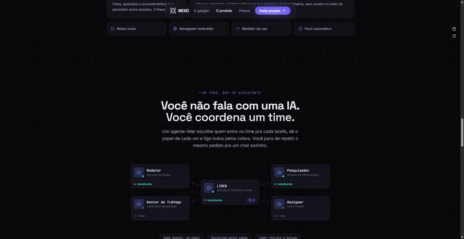 Canvas multi-agente da Nexo